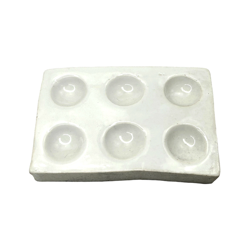 Placa de reação de cor branca de cerâmica de porcelana com 6 furos para uso em laboratório
