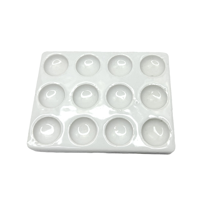 Placa de reação de cor branca de cerâmica de porcelana com 12 furos para uso em laboratório