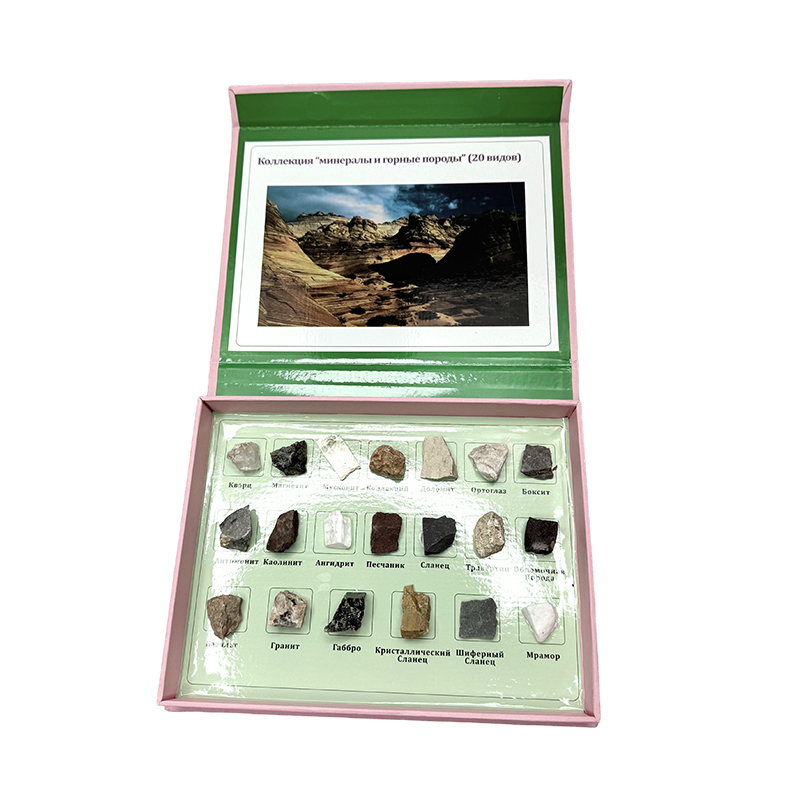 Espécime de amostras de minerais e rochas