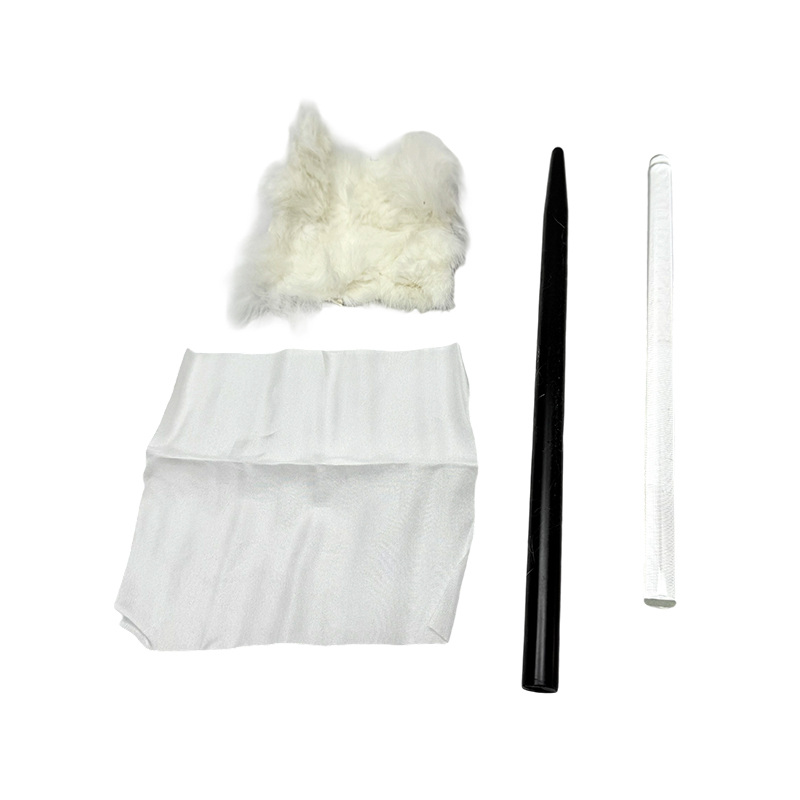 Kit de haste de fricção eletrostática conjunto de testes de eletricidade para demonstração de gerador eletrostático