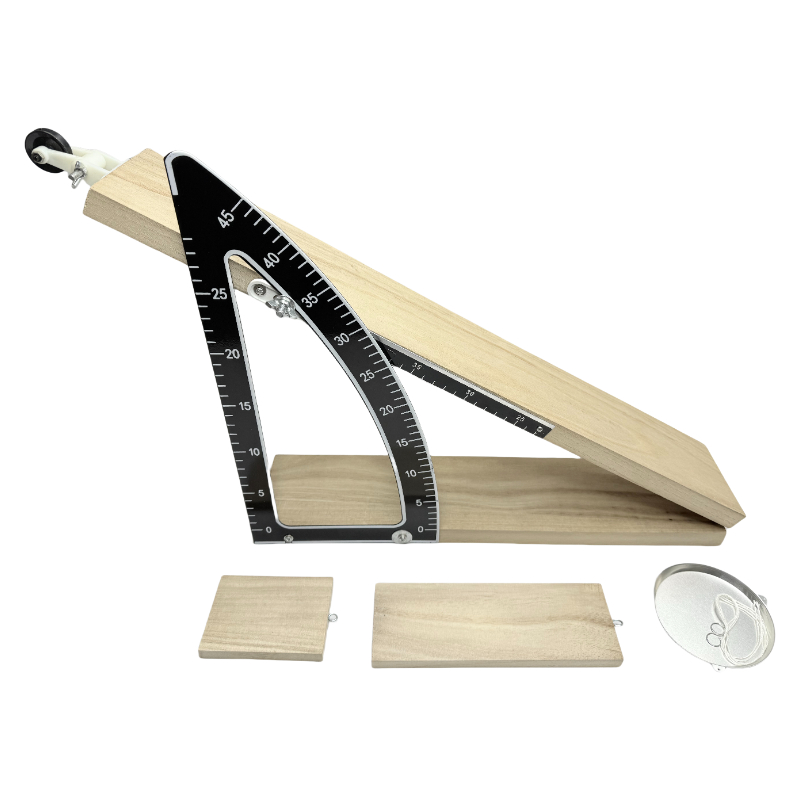 Medidor de fricção inclinado, bloco de madeira, demonstrador de mecânica com régua angular, instrumentos de ensino de ciências físicas