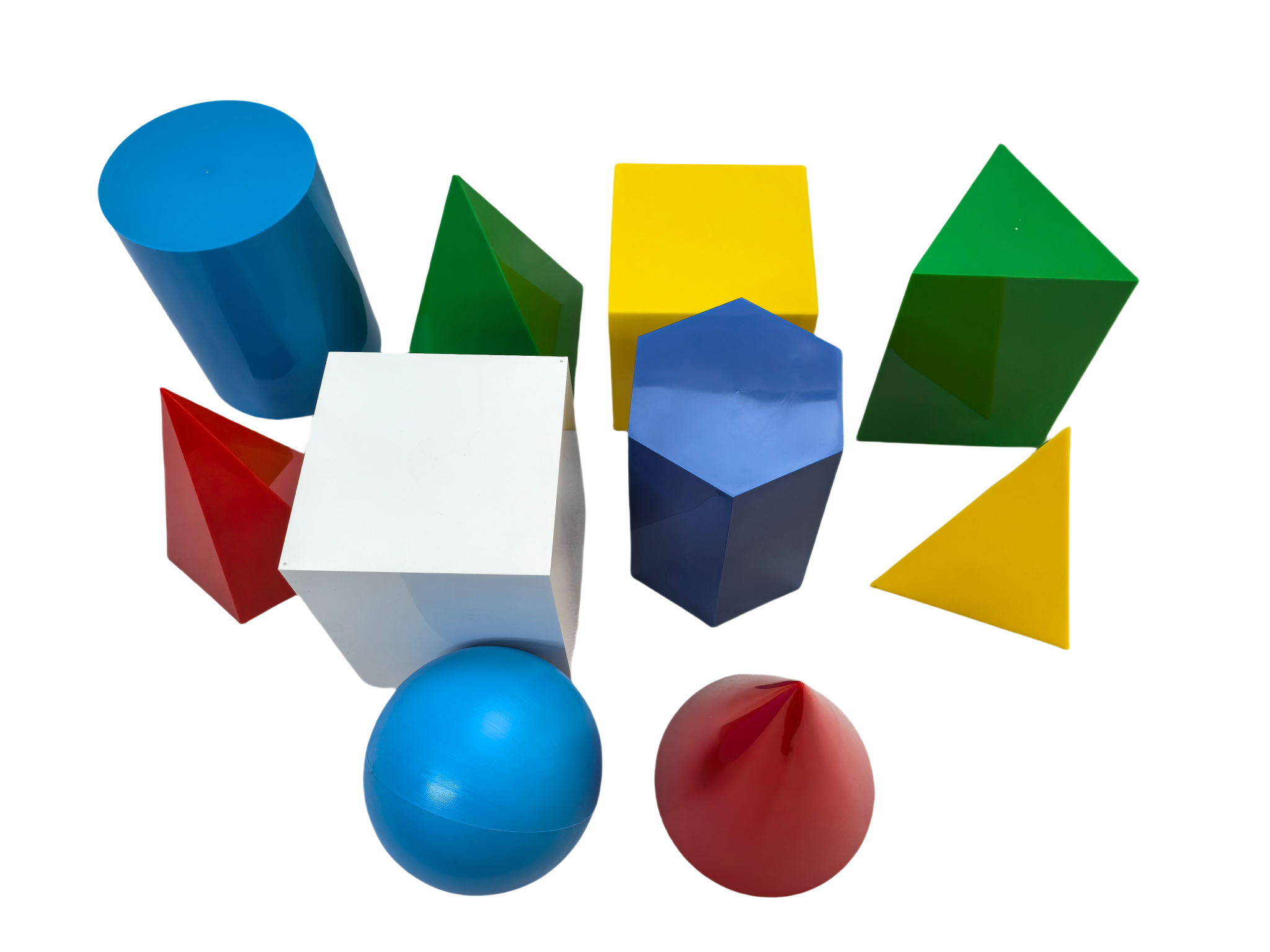 Conjunto de modelos de geometria de plástico com 10 peças, blocos de sólidos geométricos, conjunto de formas geométricas