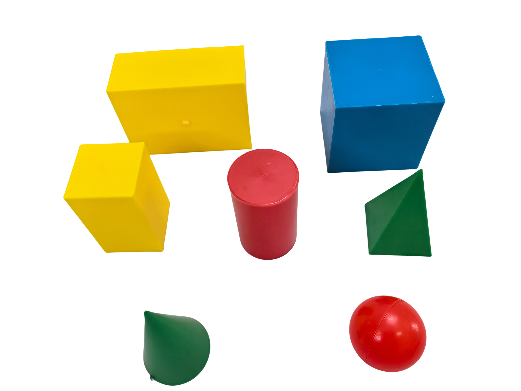 Conjunto de modelo de geometria de plástico 7pcs, blocos de sólidos geométricos, conjunto de formas geométricas