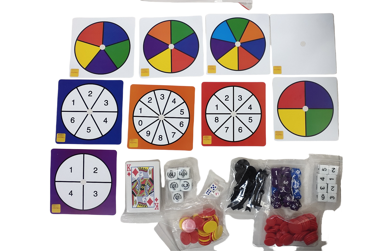 Kit de instrumento experimental de probabilidade e estatística para ensino de matemática
